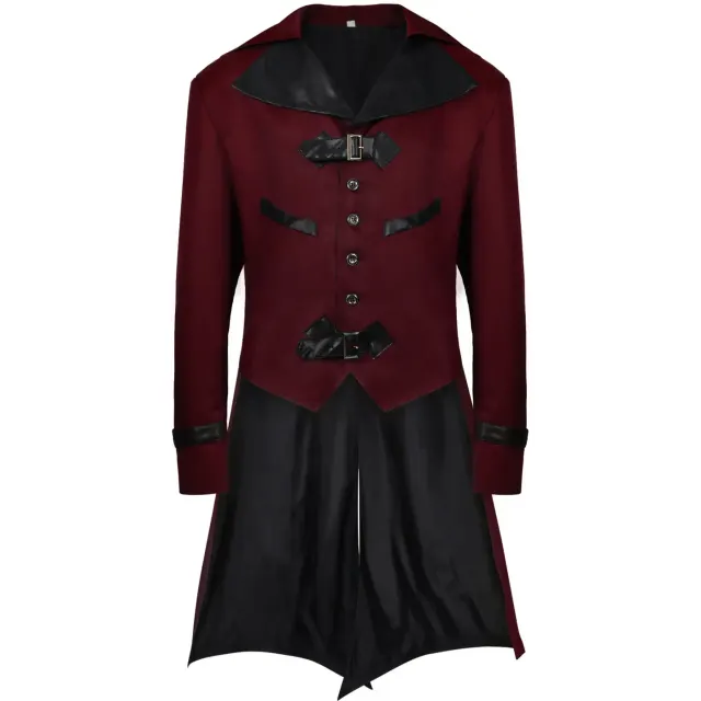 Unisex Gothic Steampunk Medieval Tailcoat Halloween Jacket detail 6
