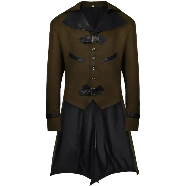 Unisex Gothic Steampunk Medieval Tailcoat Halloween Jacket detail 11