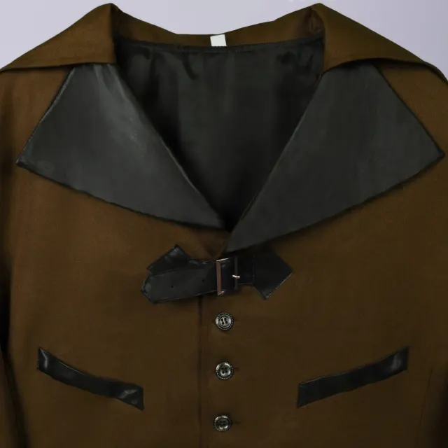 Unisex Gothic Steampunk Medieval Tailcoat Halloween Jacket detail 13