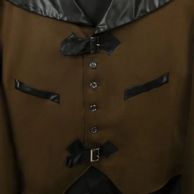 Unisex Gothic Steampunk Medieval Tailcoat Halloween Jacket detail 14