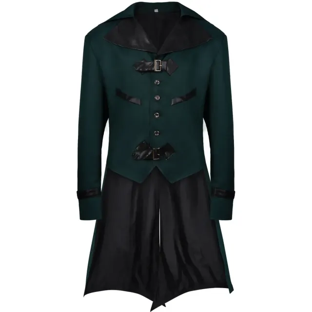 Unisex Gothic Steampunk Medieval Tailcoat Halloween Jacket detail 16