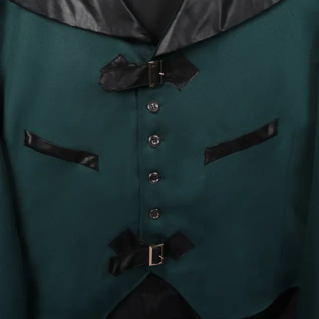 Unisex Gothic Steampunk Medieval Tailcoat Halloween Jacket detail 19
