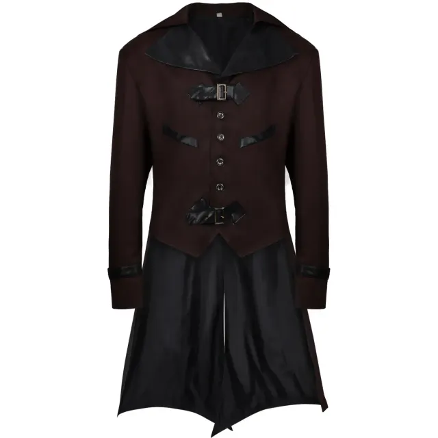 Unisex Gothic Steampunk Medieval Tailcoat Halloween Jacket detail 21
