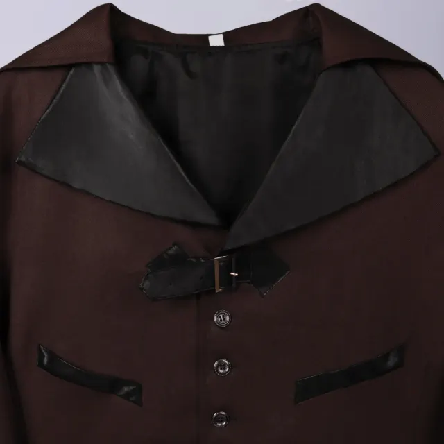Unisex Gothic Steampunk Medieval Tailcoat Halloween Jacket detail 23