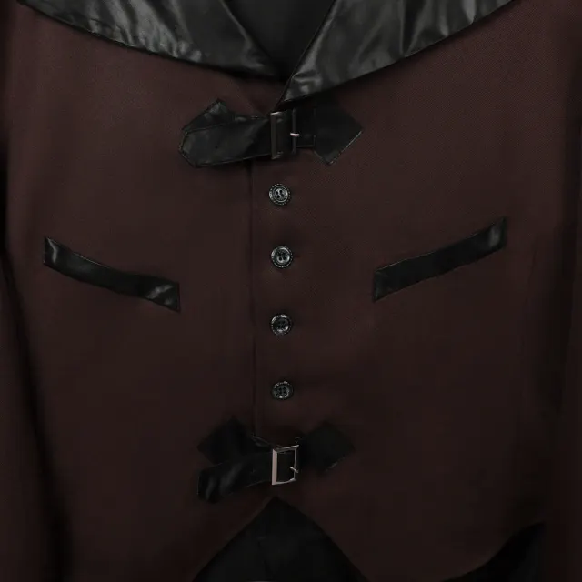 Unisex Gothic Steampunk Medieval Tailcoat Halloween Jacket detail 24