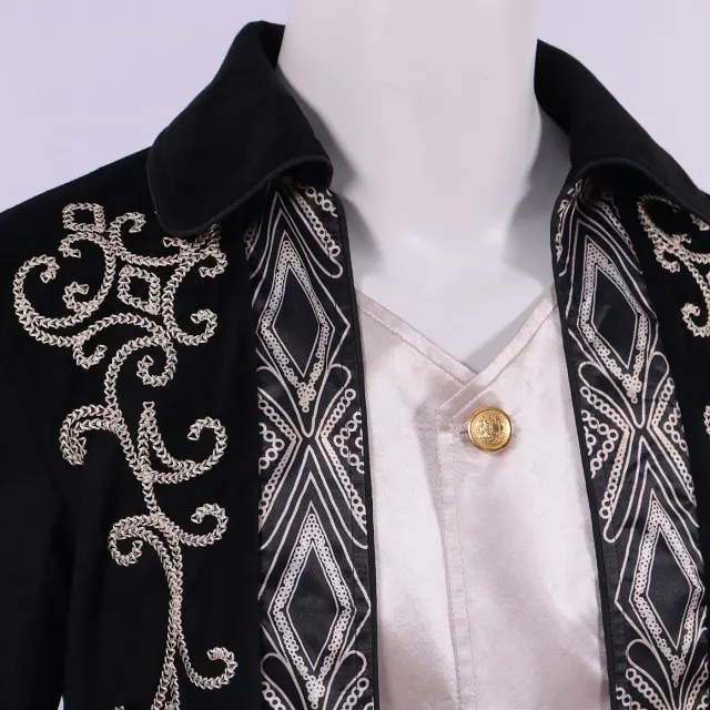 Unisex Gothic Steampunk Victorian Tailcoat Medieval Frock Jacket detail 3