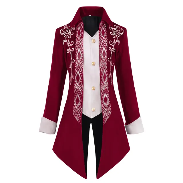 Unisex Gothic Steampunk Victorian Tailcoat Medieval Frock Jacket detail 7