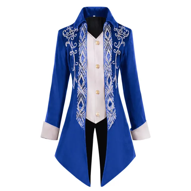Unisex Gothic Steampunk Victorian Tailcoat Medieval Frock Jacket detail 13