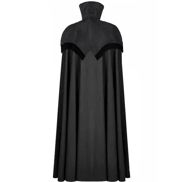 Unisex Gothic Vampire Cape with Jacquard Stand Collar detail 2