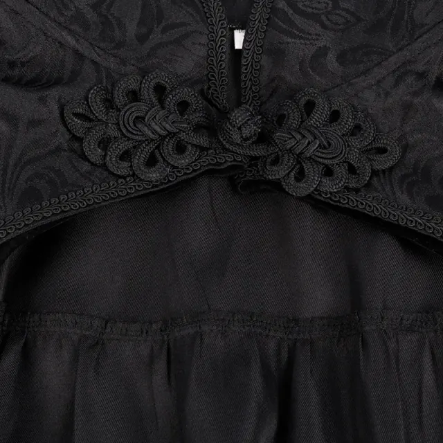 Unisex Gothic Vampire Cape with Jacquard Stand Collar detail 4