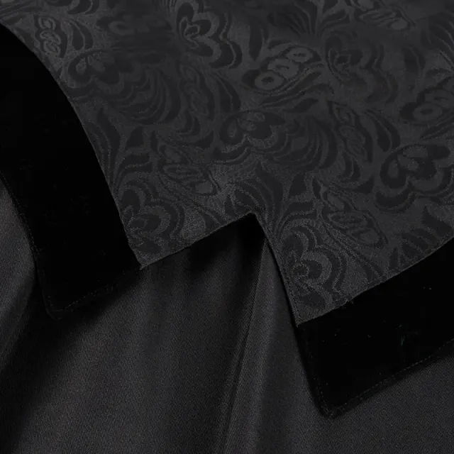 Unisex Gothic Vampire Cape with Jacquard Stand Collar detail 6