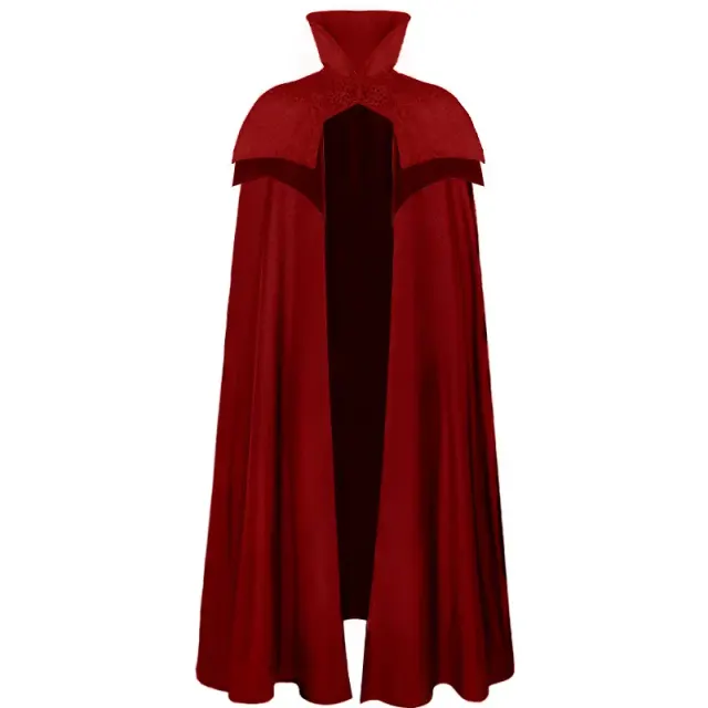 Unisex Gothic Vampire Cape with Jacquard Stand Collar detail 8