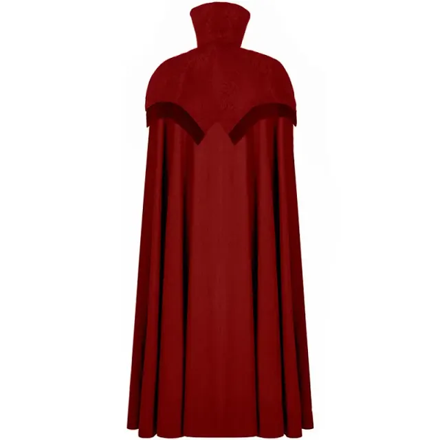 Unisex Gothic Vampire Cape with Jacquard Stand Collar detail 9