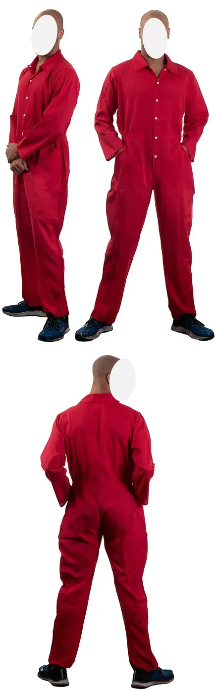 Red Unisex Halloween Flight Jumpsuit Cosplay Costume detail 5