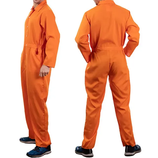 Red unisex workwear-style flight jumpsuit for Halloween cosplay.