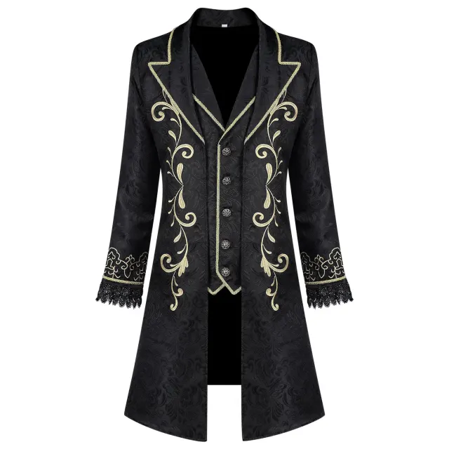 Veste de costume cosplay unisexe de prince de cour médiéval pour Halloween détail 1