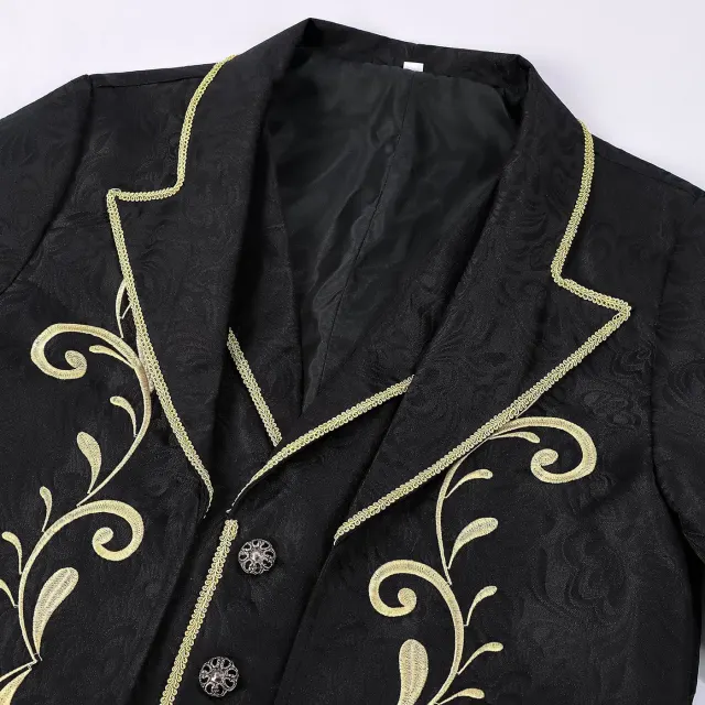 Veste de costume cosplay unisexe de prince de cour médiéval pour Halloween détail 3