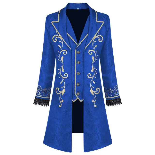Veste de costume cosplay unisexe de prince de cour médiéval pour Halloween détail 8
