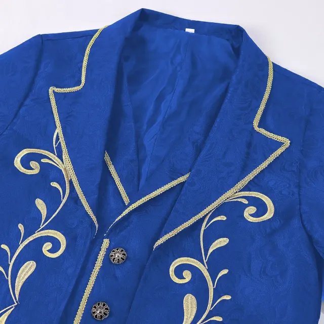 Veste de costume cosplay unisexe de prince de cour médiéval pour Halloween détail 10