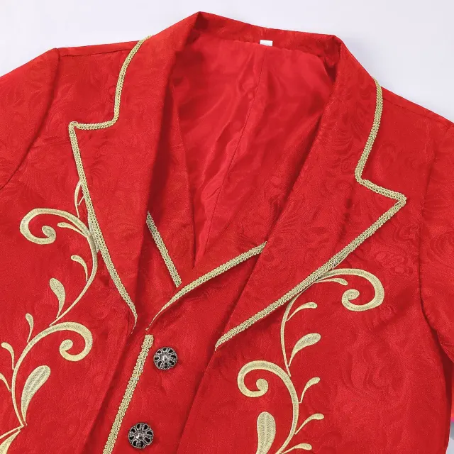 Veste de costume cosplay unisexe de prince de cour médiéval pour Halloween détail 17