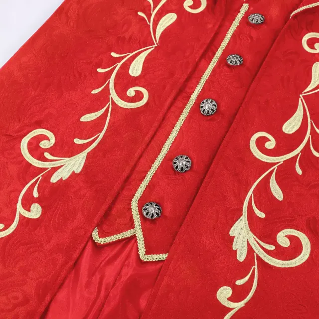 Veste de costume cosplay unisexe de prince de cour médiéval pour Halloween détail 18