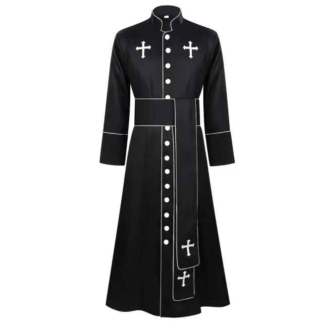 Unisex Halloween Priest Robe Medieval Cosplay Stage Costume detail 1