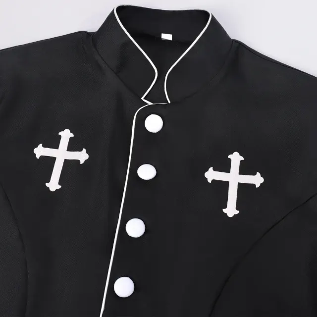 Unisex Halloween Priest Robe Medieval Cosplay Stage Costume detail 3