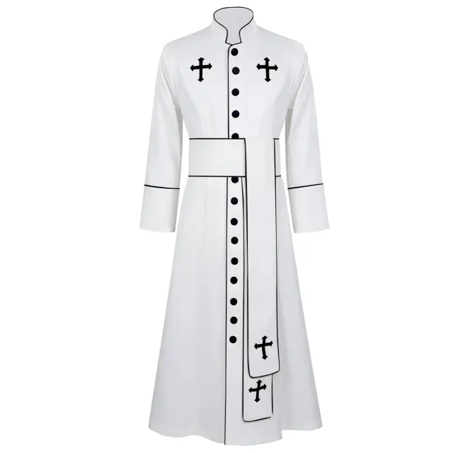 Unisex Halloween Priest Robe Medieval Cosplay Stage Costume detail 9