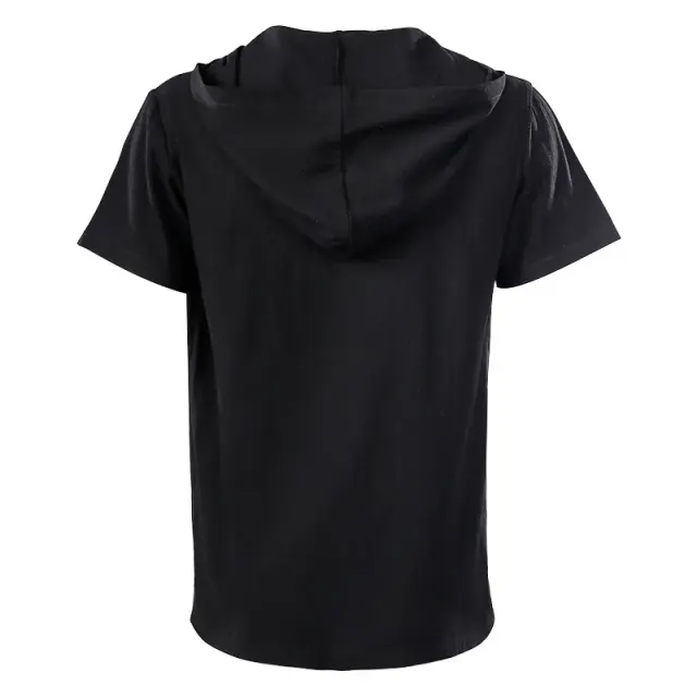 Unisex Hooded Lace-Up Medieval Short-Sleeve Shirt detail 5
