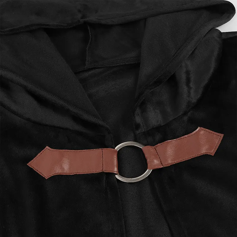 Unisex Hooded Medieval Pirate Vampire Cloak Costume detail 17