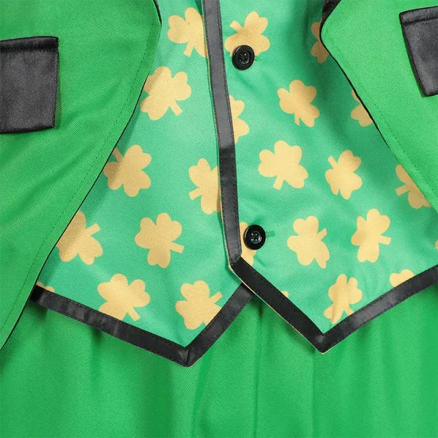Unisex Irish Four-Leaf Clover Tailcoat Stage Costume detail 5