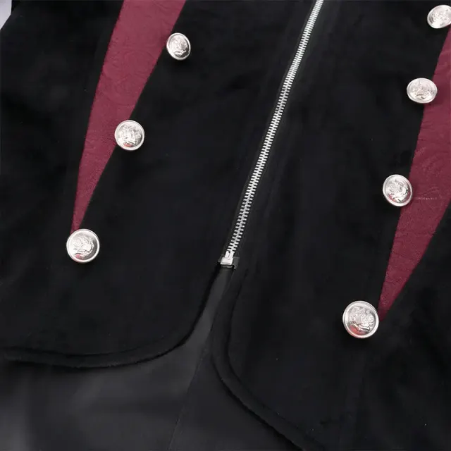 Unisex Lace-Up Steampunk Medieval Tailcoat for Halloween Stage detail 5