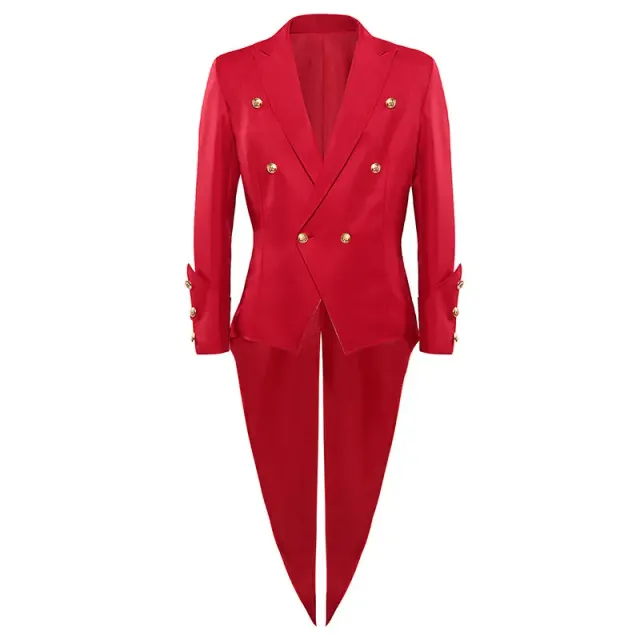 Unisex Medieval Christmas Tailcoat with Bow Tie Stage Costume detail 1