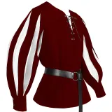 Color-Block Shirt - Red Body/White Sleeves (Belt Not Included)