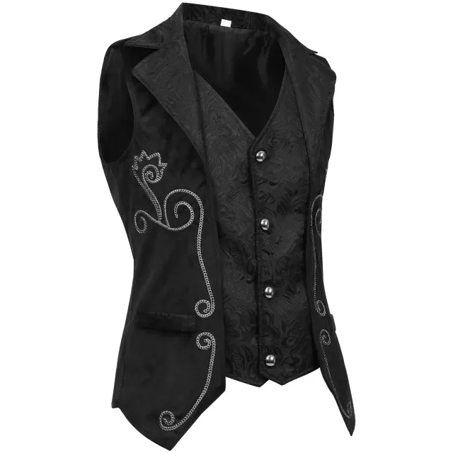 Unisex Medieval Gothic Banquet Vest for Halloween Cosplay detail 4