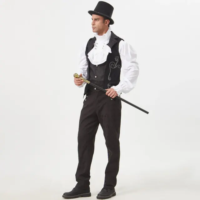 Unisex Medieval Gothic Banquet Vest for Halloween Cosplay detail 10
