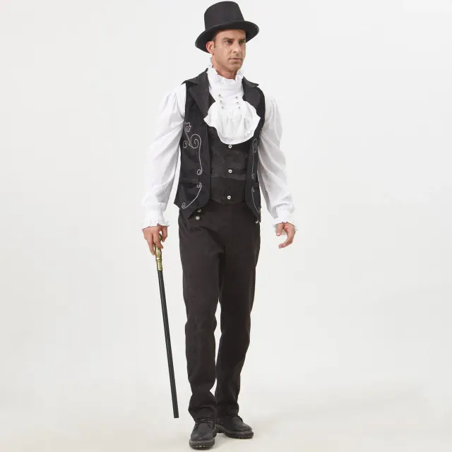 Unisex Medieval Gothic Banquet Vest for Halloween Cosplay detail 11