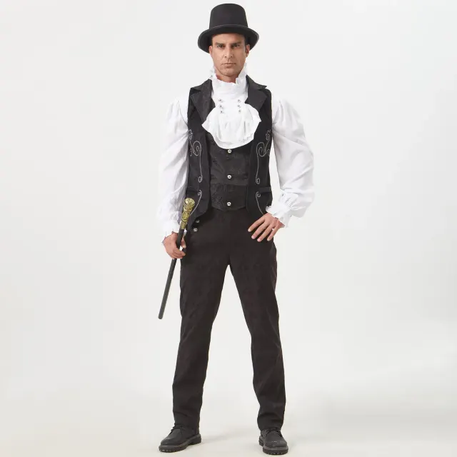 Unisex Medieval Gothic Banquet Vest for Halloween Cosplay detail 12