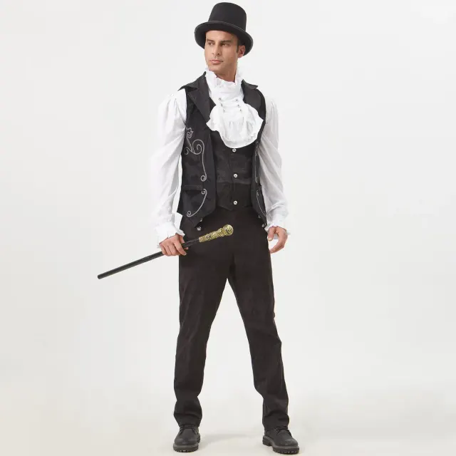 Unisex Medieval Gothic Banquet Vest for Halloween Cosplay detail 13