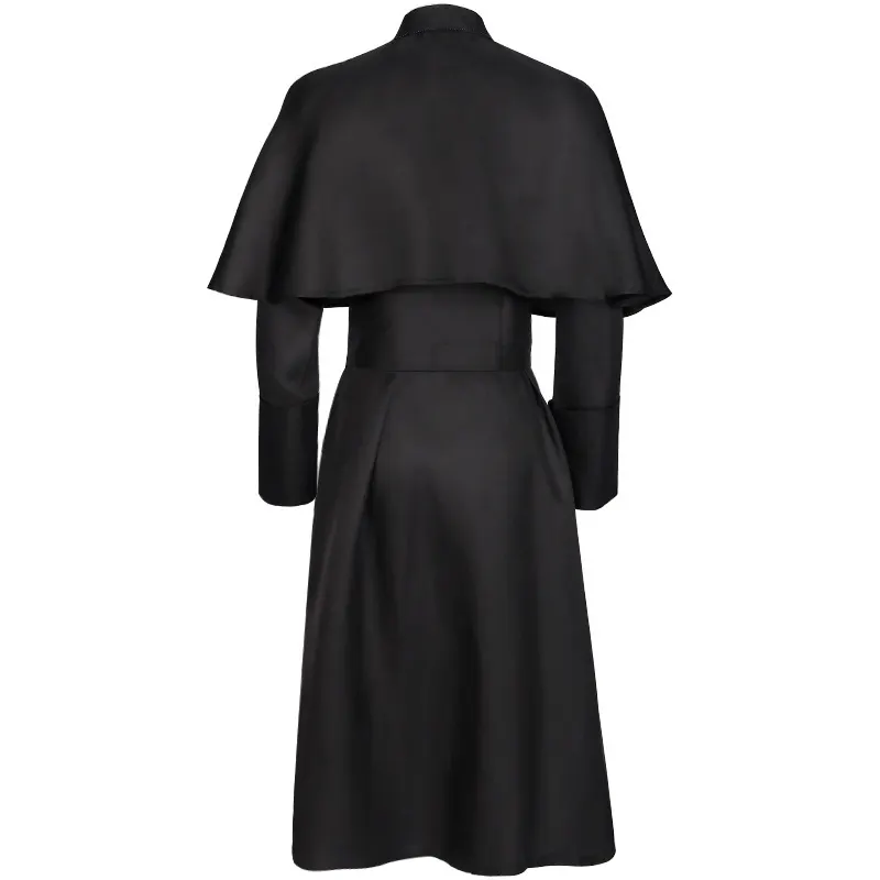 Unisex Medieval Gothic Long-Sleeve Cloak Cosplay Costume with Cross detail 4