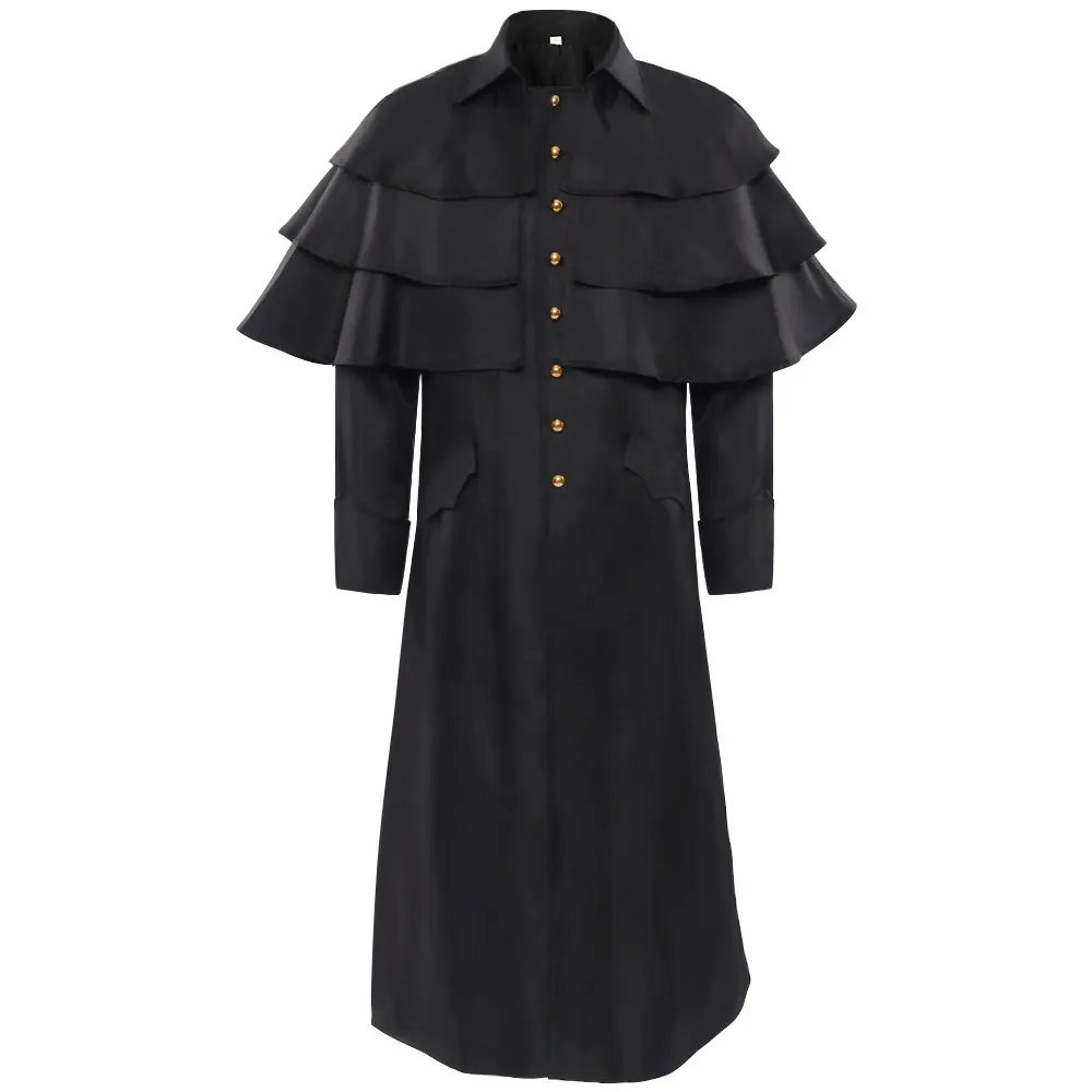 Unisex Medieval Gothic Halloween Stand-Collar Jacket Costume detail 1