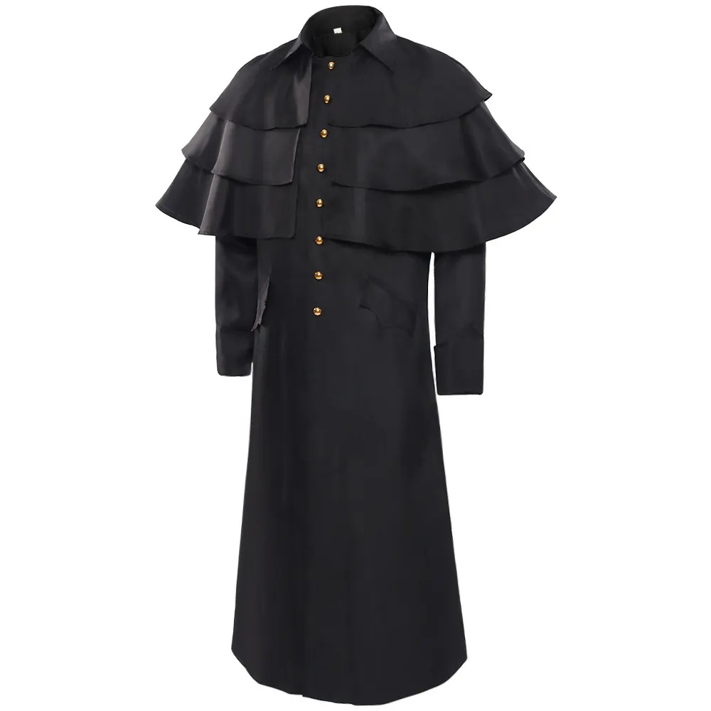 Unisex Medieval Gothic Halloween Stand-Collar Jacket Costume detail 2