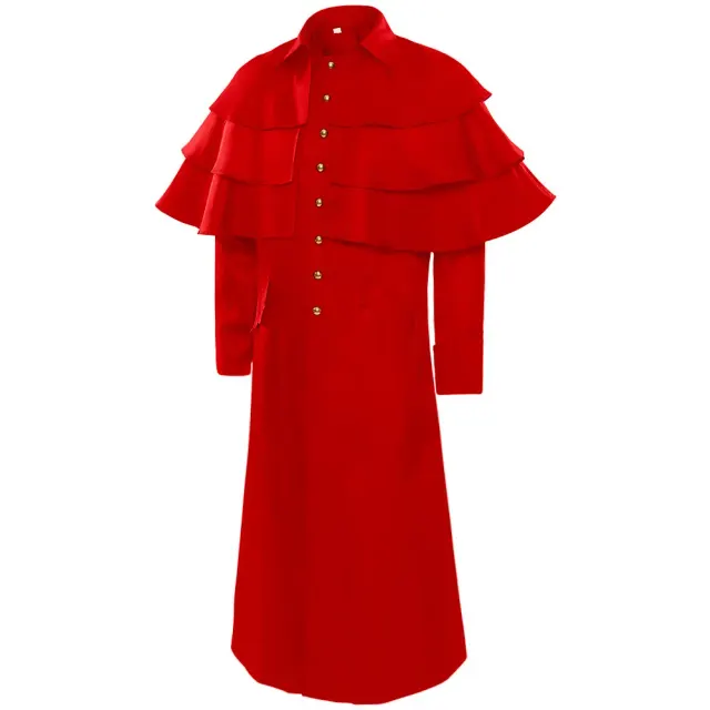 detalle de Disfraz de chaqueta gótica medieval con cuello alto para Halloween unisex 5