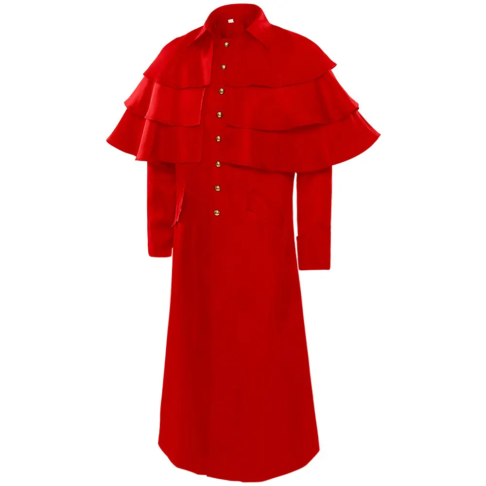 Unisex Medieval Gothic Halloween Stand-Collar Jacket Costume detail 5