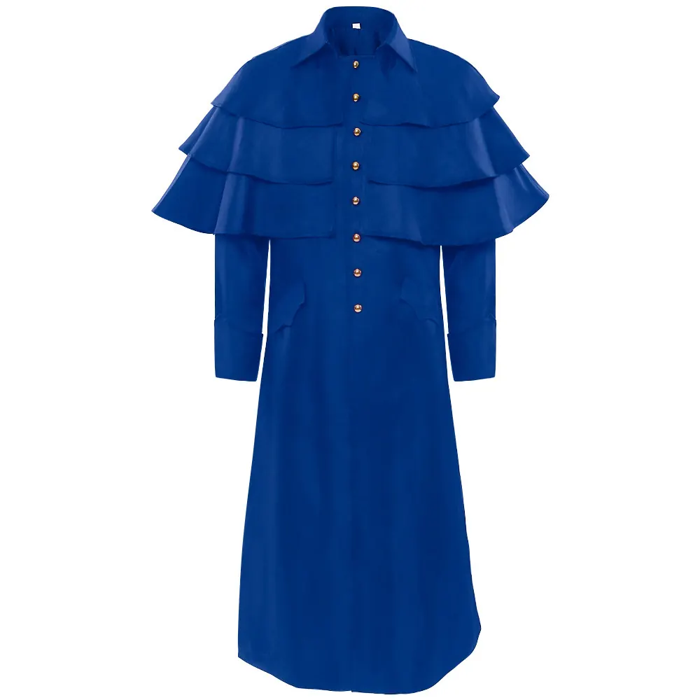 Unisex Medieval Gothic Halloween Stand-Collar Jacket Costume detail 7