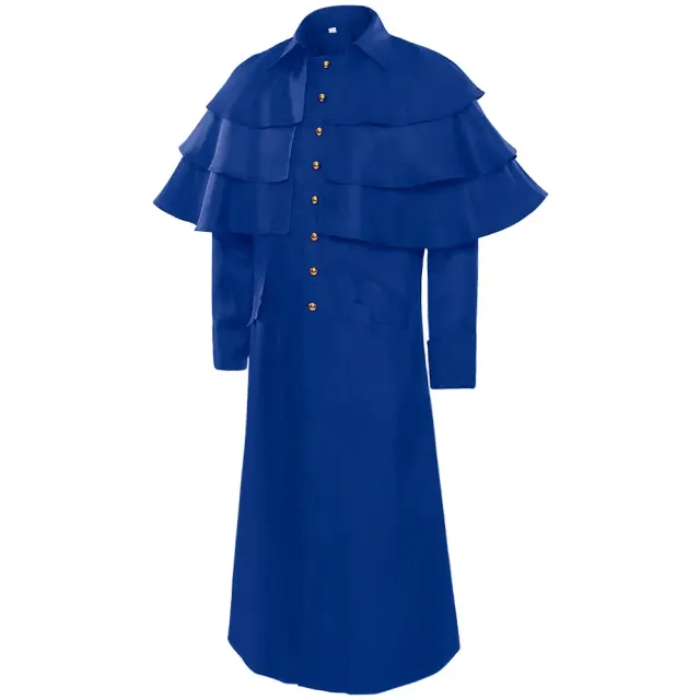 detalle de Disfraz de chaqueta gótica medieval con cuello alto para Halloween unisex 8