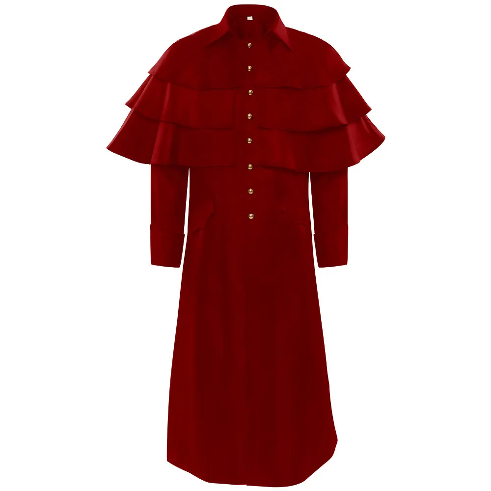 Unisex Medieval Gothic Halloween Stand-Collar Jacket Costume detail 10