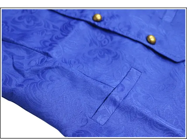 Unisex Medieval Gothic Jacquard Vest with Large Flower Collar detail 9