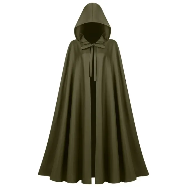 Unisex Medieval Hooded Cloak Solid Color Halloween Cosplay Robe detail 1