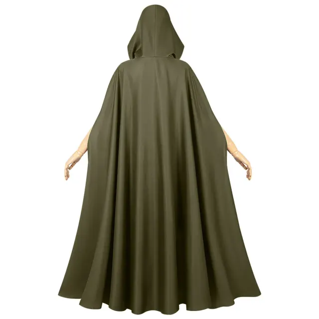 Unisex Medieval Hooded Cloak Solid Color Halloween Cosplay Robe detail 3